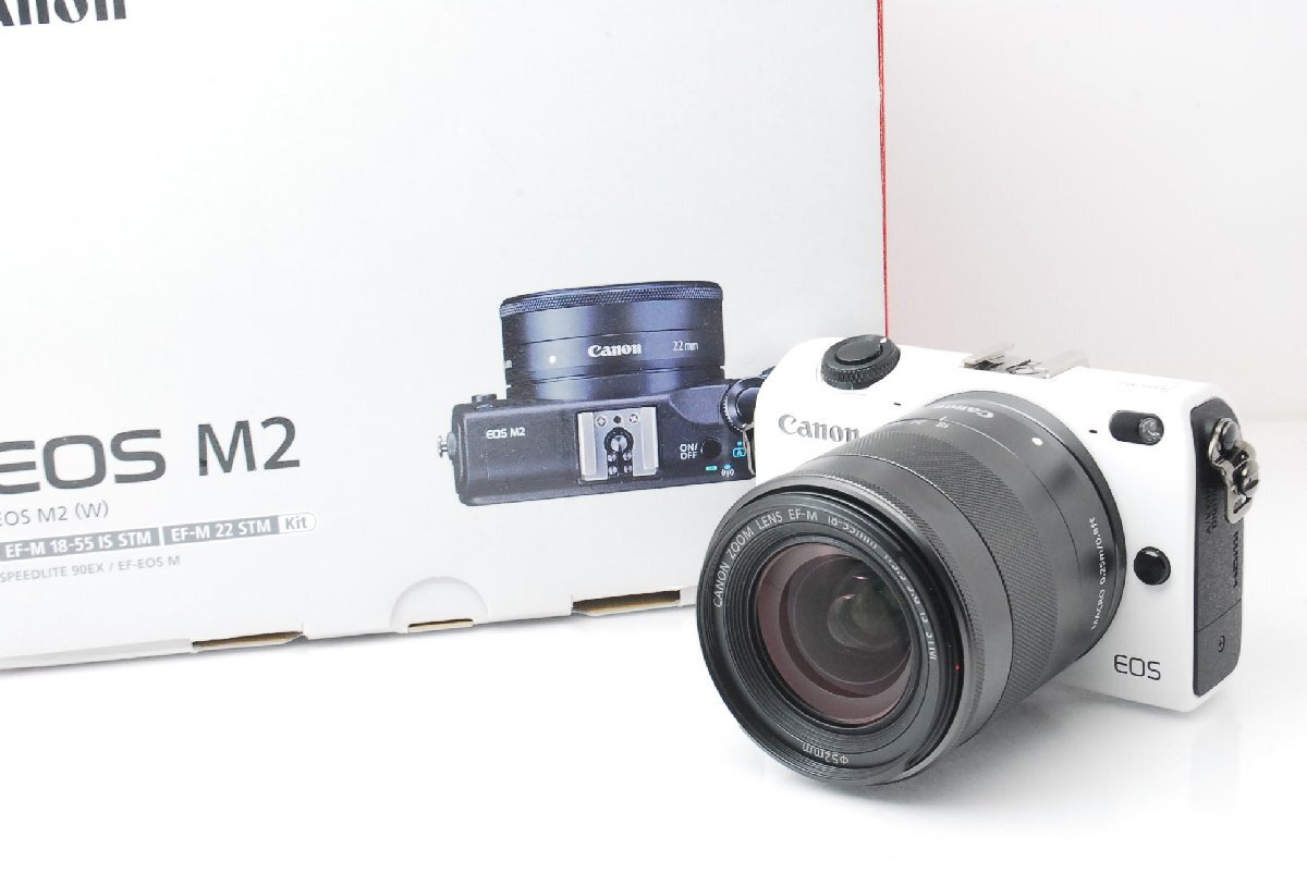 【美品】Canon キヤノン EOS M2 ホワイト レンズキット m000308