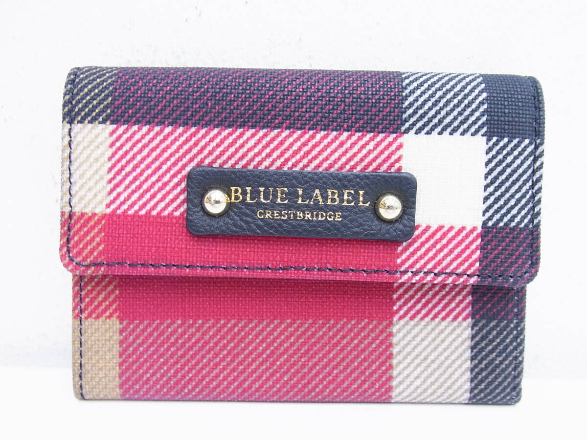 4648 ブランド祭 BLUE LABEL CRESTBRIDGE ブルーレーベル クレストブリッジチェックPVCカードケース ミニウォレット ノバチェック柄 保管品
