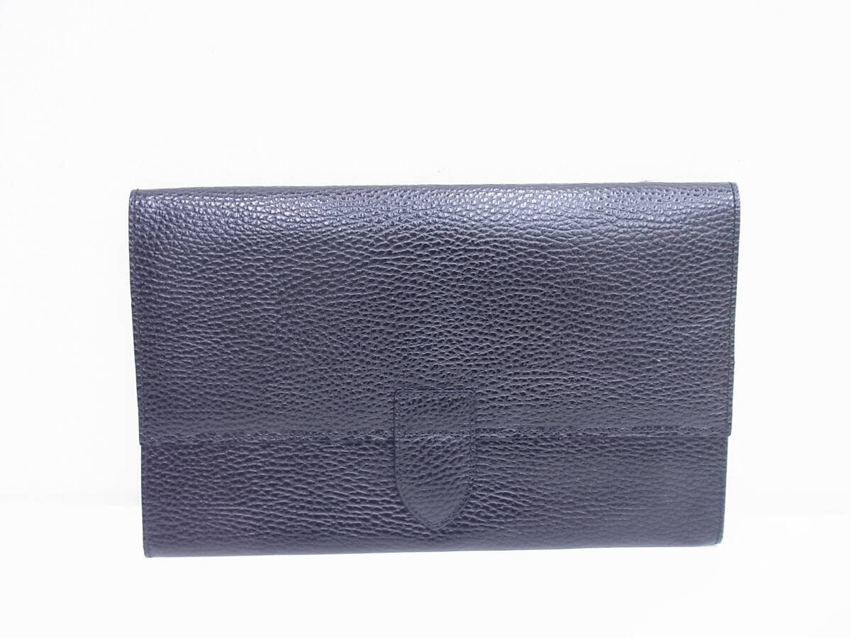 4751 ブランド祭 スマイソン SMYTHSON トラベルウォレット レザー 黒 5つのコンパートメントあり 約横幅25×髙さ15cm 保管品