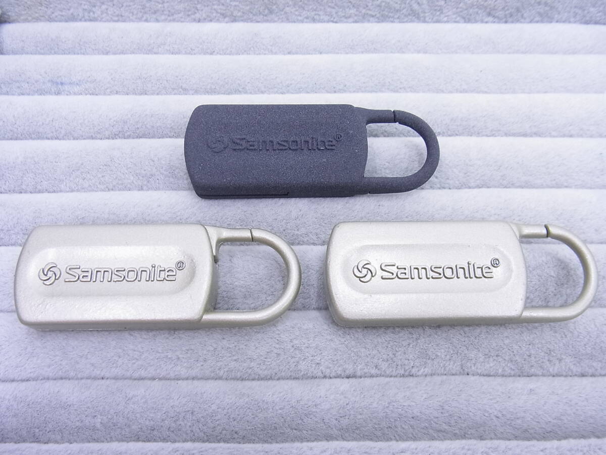 4759 ブランド祭 Samsonite サムソナイト ラゲッジタグ タイニーホールド 3点 まとめ キーホルダー ブラック 黒 ゴールド系 小物 中古品