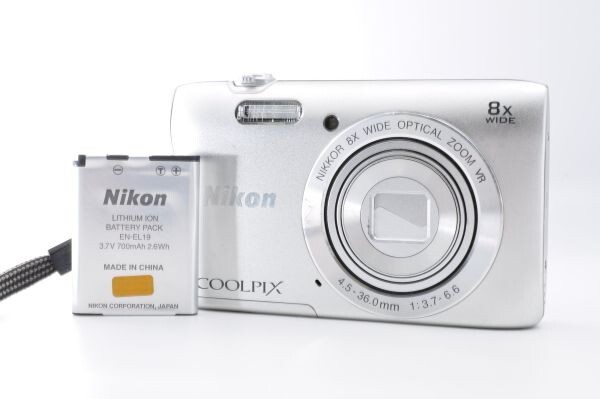 Nikon COOLPIX S3700 ニコン デジカメ シルバー 動作品 良品 #aa0506