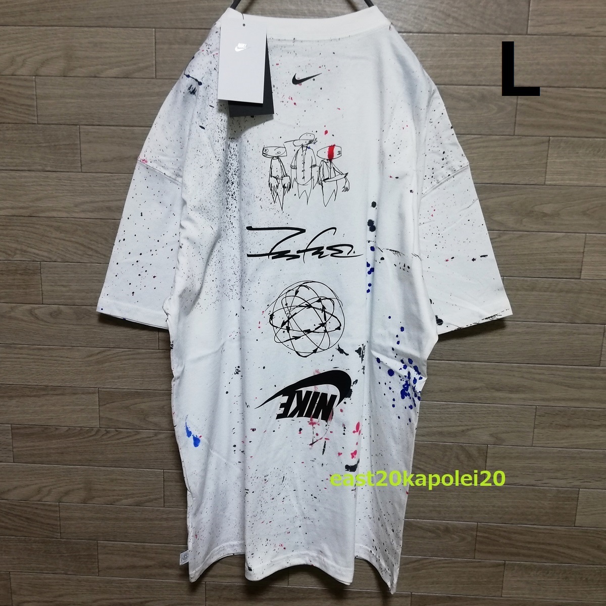 L 新品 NIKE × FUTURA NSW MAX 90 Tee ナイキ × フューチュラ コラボ マックス90 Tシャツ ホワイト 未使用 HF5565 BREAKING ブレイキン