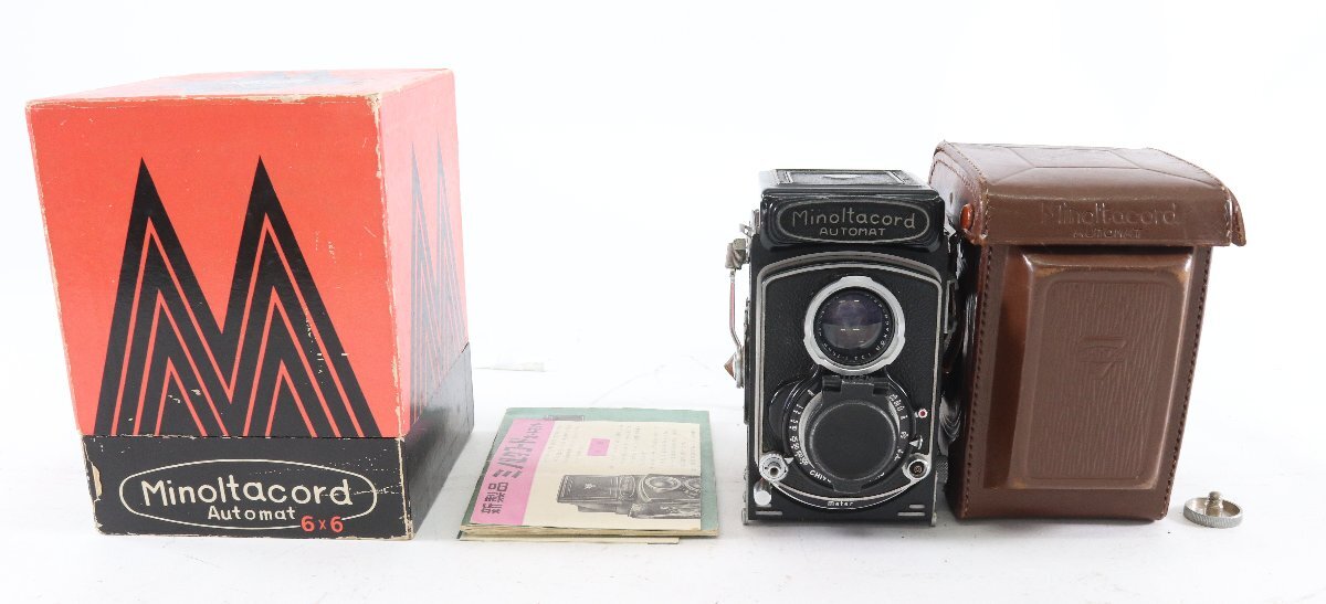 Minolta cord ミノルタ コード AUTOMAT オートマット 二眼レフ フィルムカメラ ROKKOR F3.5 F22 75mm カメラカバー付き 動作未確認 6430-IN