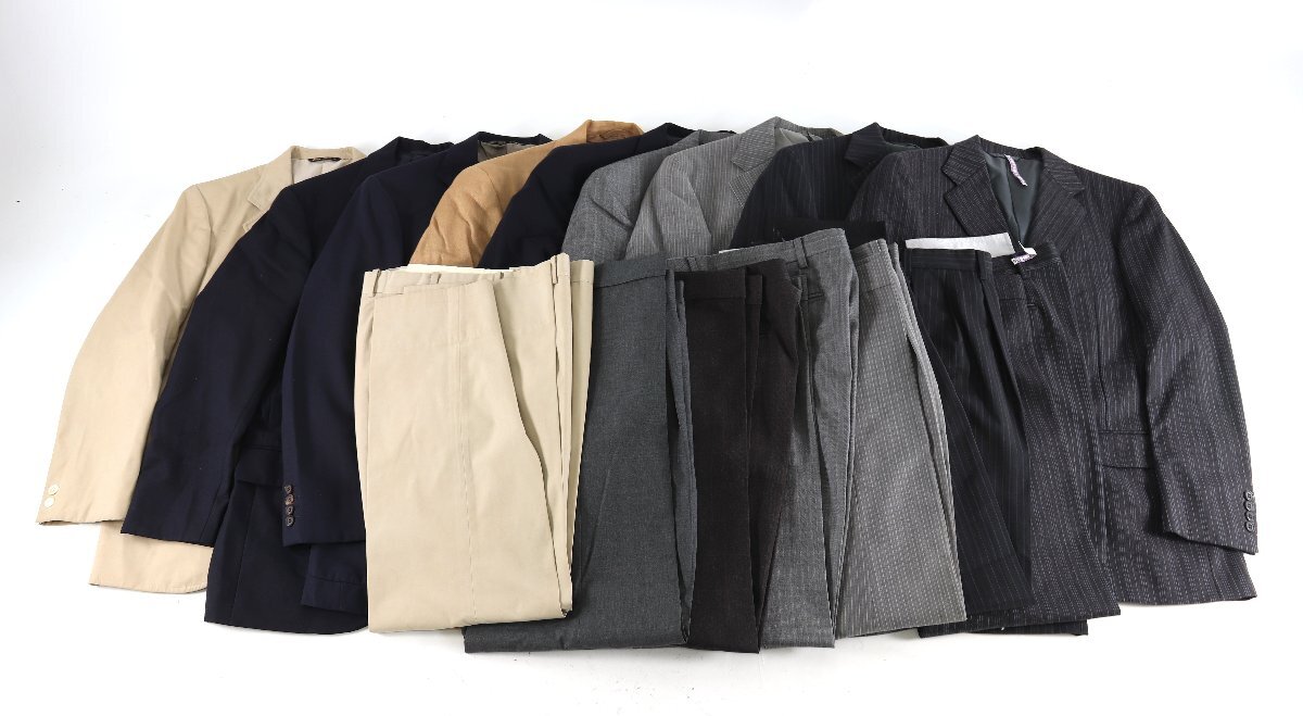 【16点】NEWYORKER ニューヨーカー スーツ ジャケット×9 スラックス×7 サイズM A5 A6 ウエスト82等有 メンズ 紳士 まとめ売り 6373-NT