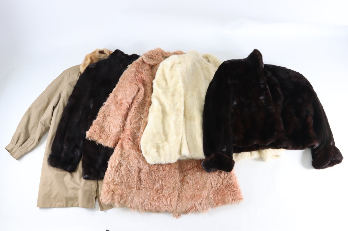 【5点】OSFUR/Hausammann+Moos 等有 サイズ11 13 等 毛皮 ファー コート ロング アウター レディース まとめ売り 6429-NT
