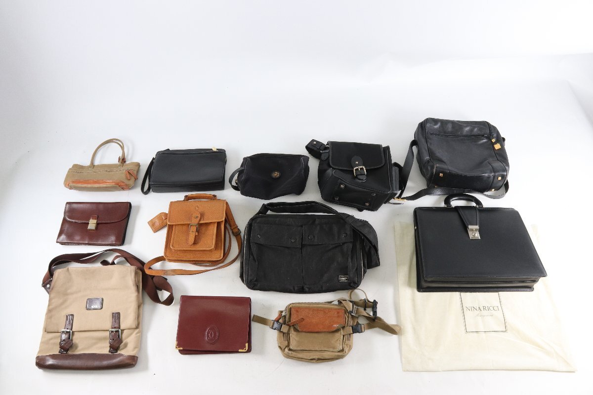 【12点】TUMI/BALENCIAGA/BALLY/POTER/Cartier/LOEWE等他含む ショルダー トート カバン 鞄 バッグ メンズ レディース まとめ売り 6404-KF