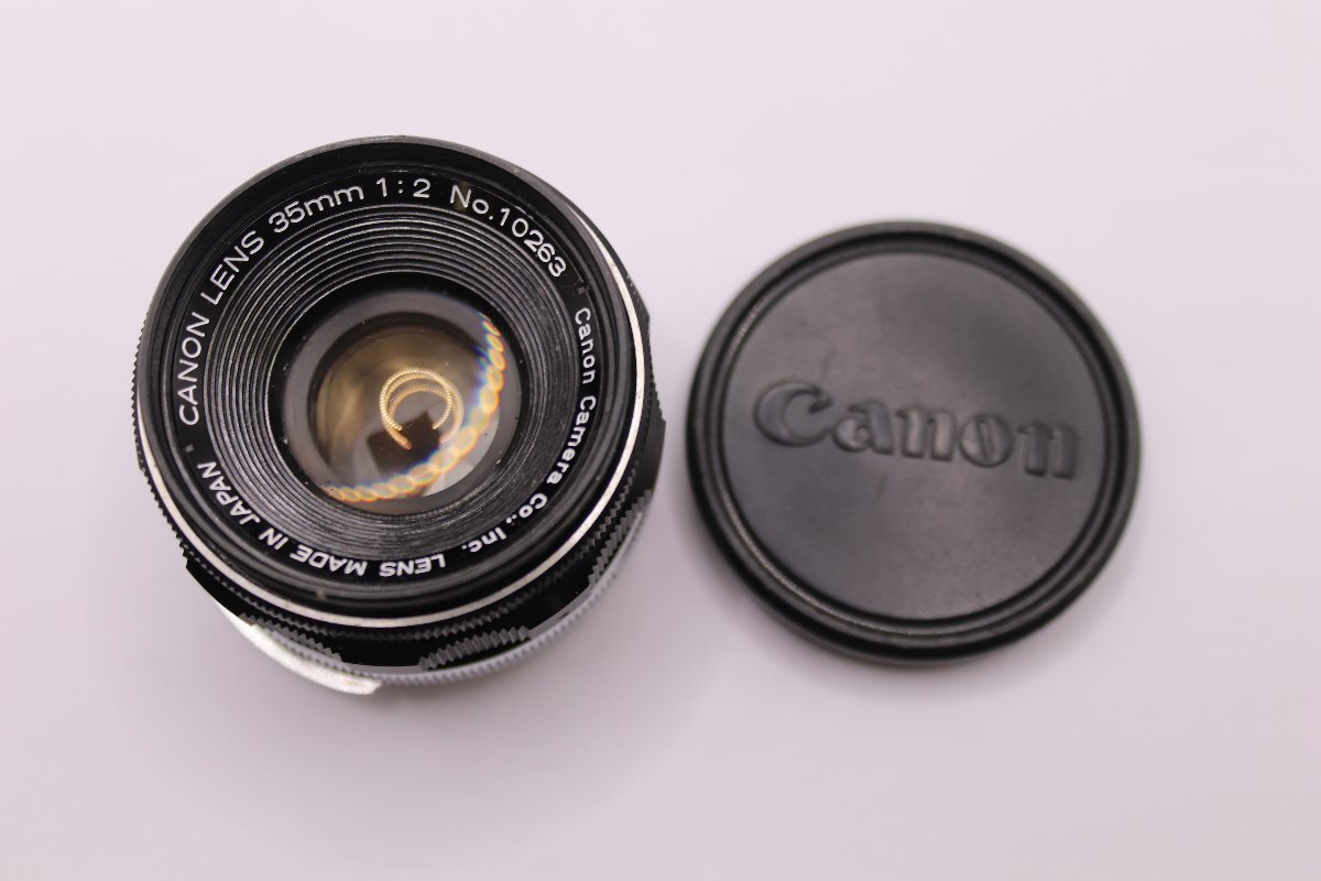 Canon キャノン LENS 35mm F2 No.10263 レンジファインダー 単焦点レンズ カメラ レンズ 動作未確認 6377-NT