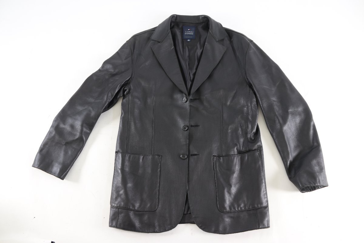 TOMMY HILFIGER トミーヒルフィガー レザージャケット 上着 アウター 羊革 ポリエステル 100% サイズ M メンズ 6392-RY