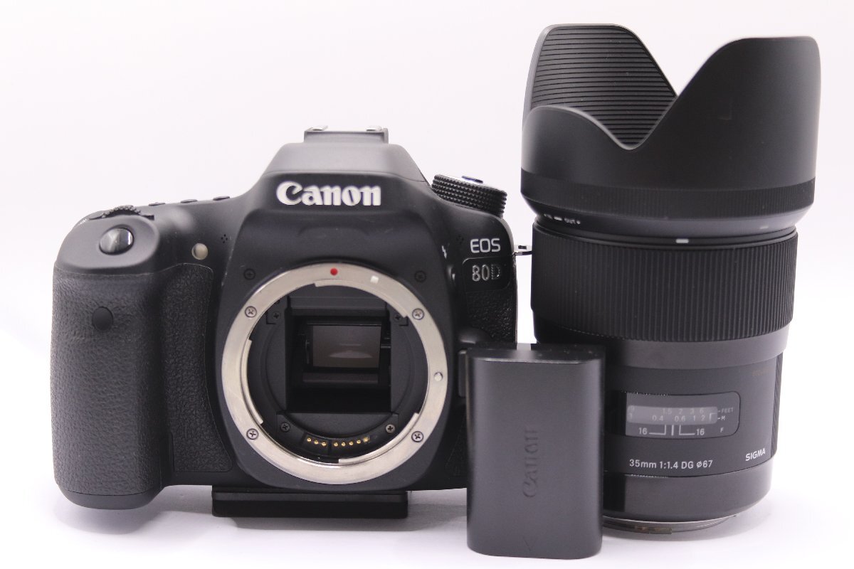 CANON キャノン EOS 80D デジタル一眼レフ SIGMA Art 35mm F1.4 DG HSM カメラ 単焦点レンズ 動作未確認 6368-IN