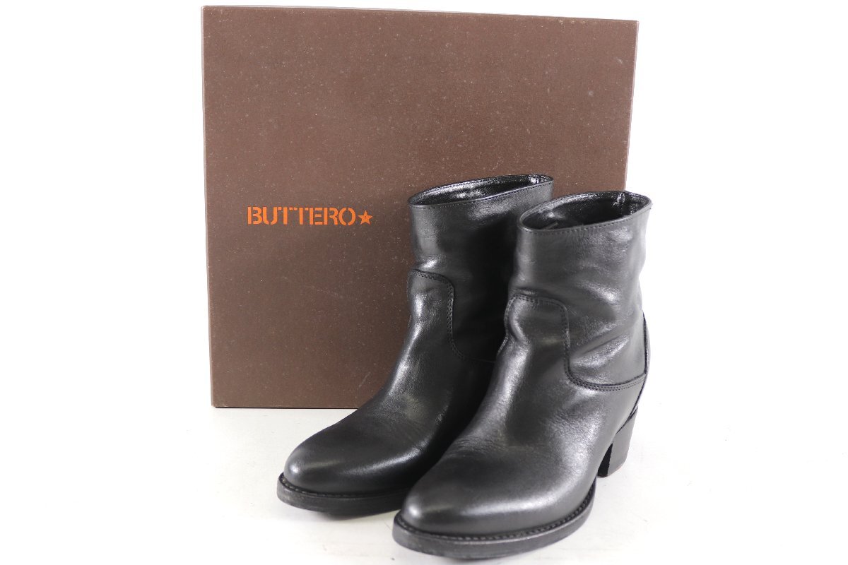 BUTTERO ブッテロ ブーツ サイズ 36 革靴 レザー シューズ ファッション ブラック系 レディース 箱付き 6293-RY