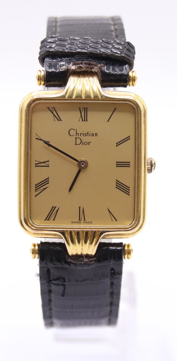 【ジャンク品】ChristianDior クリスチャンディオール クォーツ 腕時計 レディース ファッション小物 不動品 6414-IN