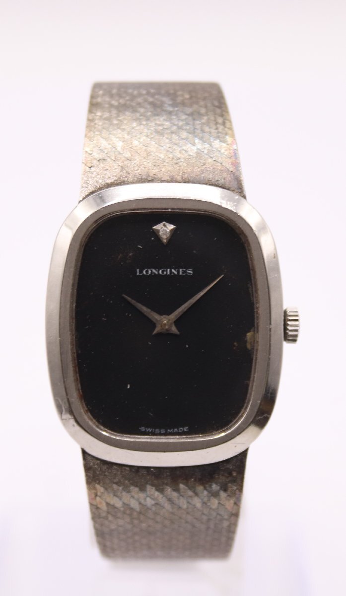 LONGINES ロンジン 手巻き 腕時計 17石 L847.3 シルバーカラー 黒文字盤 メンズ 6176-RY