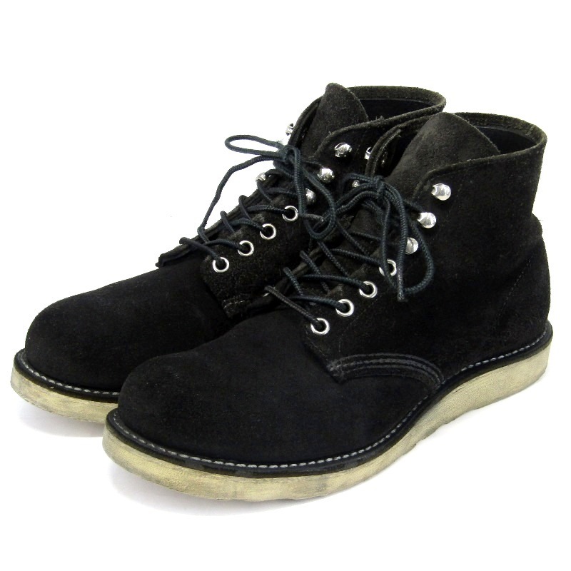 REDWING レッドウィング US7.5D 25.5cm ラウンドトゥ 8174 2010年製 ワークブーツ スエード ブラック アビレーン ラフアウト 35005789