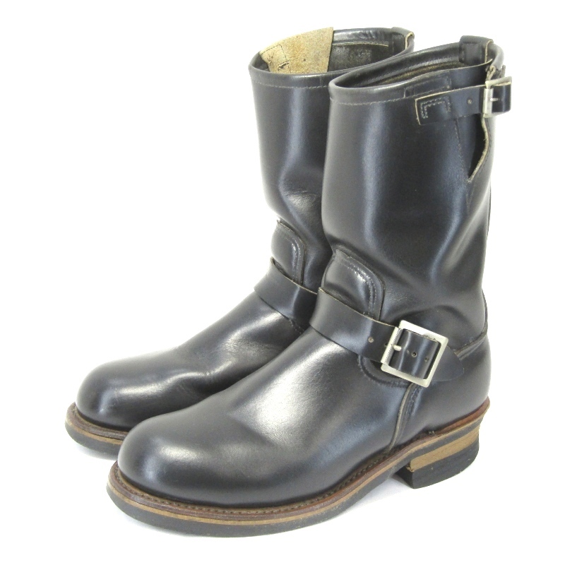 REDWING レッドウィング US7D 25cm エンジニアブーツ 2268 PT91 刺繍羽タグ後期 1998年製 90s スチールトゥ ブラック クローム 35005797