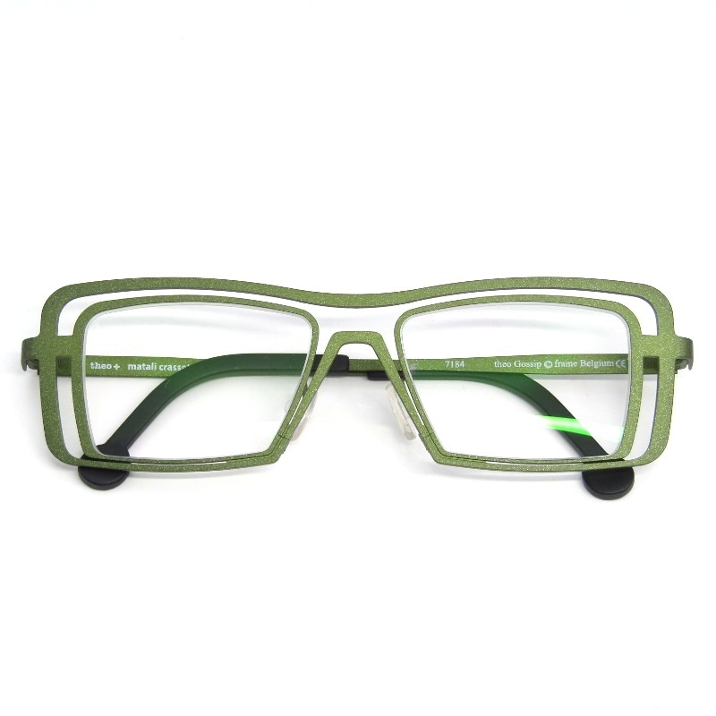 未使用 theo × Matali Crasset テオ マタリ・クラッセ メガネフレーム Gossip フランス製 ゴシップ 7184 オリーブ 61006191