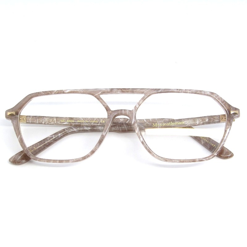 未使用 Mr.Gentleman EYEWEAR ミスタージェントルマン メガネフレーム ORLANDO 日本製 オーランド ヘキサゴン C Bright Straw 61006189