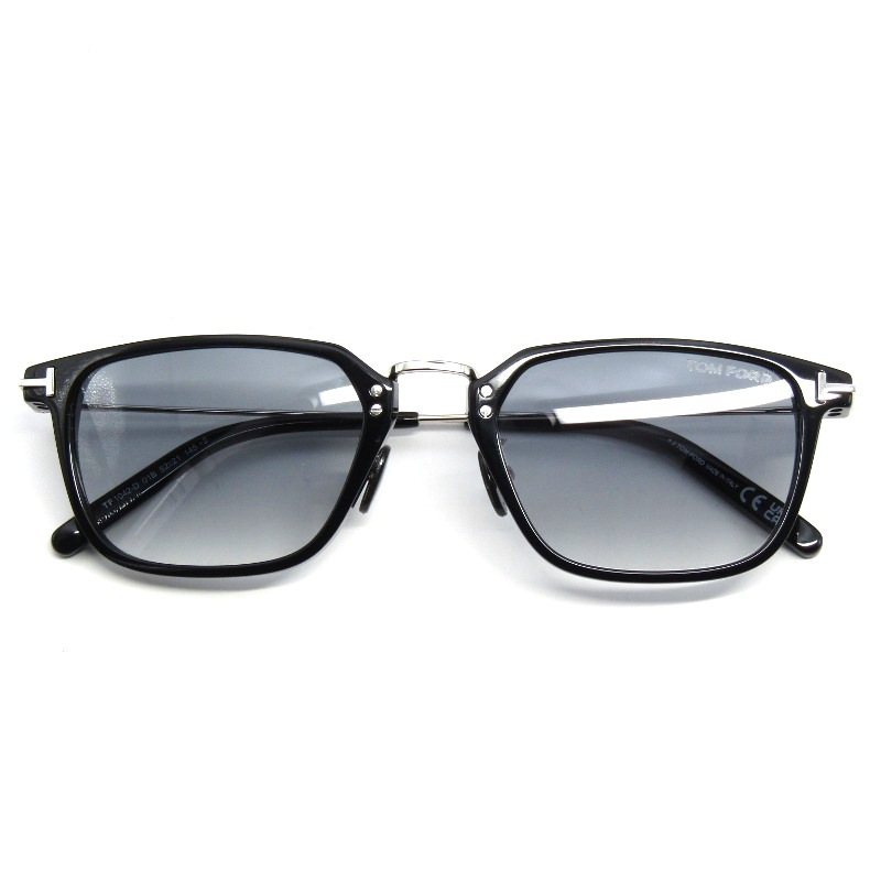 美品 TOM FORD トムフォード サングラス TF1042-D イタリア製 スクエア 日本企画 コンビ 01B ブラック/シルバー 61006219