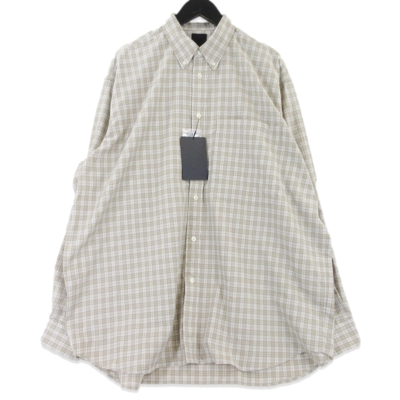 未使用 DAIWA PIER39 ダイワピア39 TECH BUTTON DOWN SHIRT L/S GREN PLAID BE-80026 テック ボタンダウンシャツ ECRU L 99001556