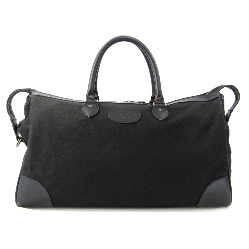 美品 ETTINGER エッティンガー HURLINGHAM BAG PUT25 ハーリンガム オーバーナイトバッグ キャンバス ブラック 黒 47000476