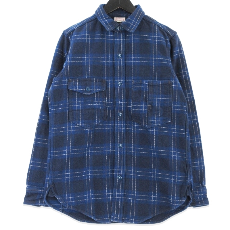 FREEWHEELERS フリーホイーラーズ 長袖シャツ Blystone Mechanic Shirt 長袖ネルシャツ 裏起毛 チェック ネイビー 15 99001602