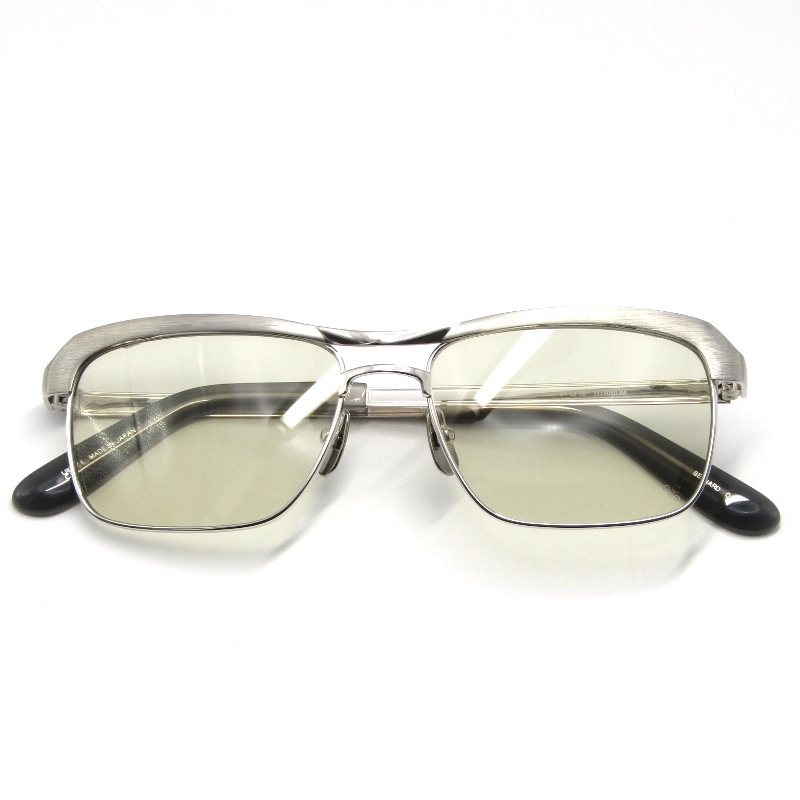 美品 YELLOWS PLUS イエローズプラス サングラス BERNARD 日本製 バーナード メタルブロウ サーモントブロー 1 silver 61006222