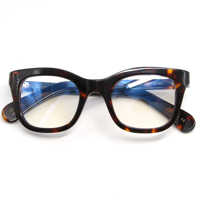 美品 Lesca LUNETIER レスカ ルネティエ メガネフレーム HOLLY フランス製 ホリー スクエア 1 TORTOISE 61006232
