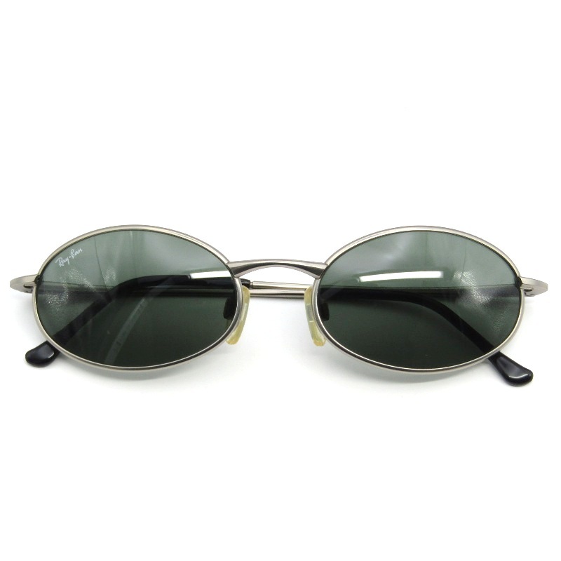美品 Ray-Ban レイバン サングラス RB8011 TITANIO イタリア製 チタニオ オーバル W3117 マットシルバー 61006260