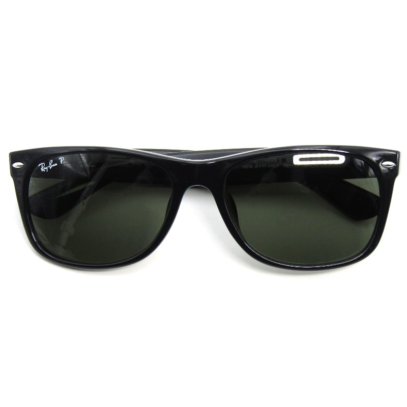美品 Ray-Ban レイバン サングラス RB2132-F NEW WAYFARER イタリア製 ニューウェイファーラー 偏光 901/58 ブラック 54001375