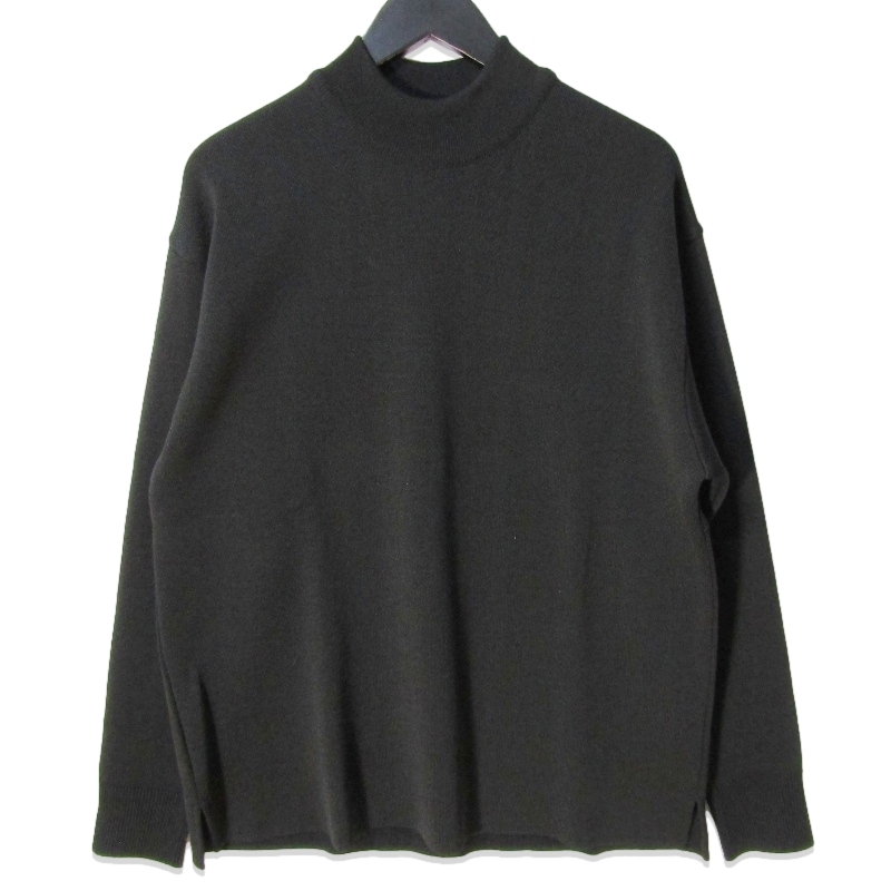 美品 UNITED TOKYO ユナイテッドトウキョウ 長袖ニット 136000000 SILVER WOOL MOCK NECK KNIT ミラノリブ ブラック 黒 2 27114623