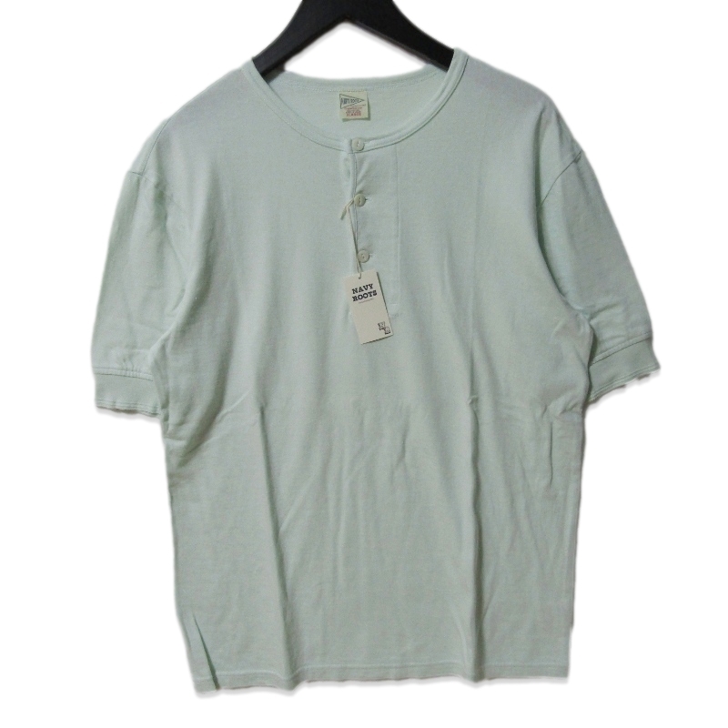 未使用 NAVY ROOTS ネイビールーツ 半袖ヘンリーネックＴシャツ NR-T25-00-1 マスターヘンリー ショートスリーブ PALE OLIVE XL 27114634