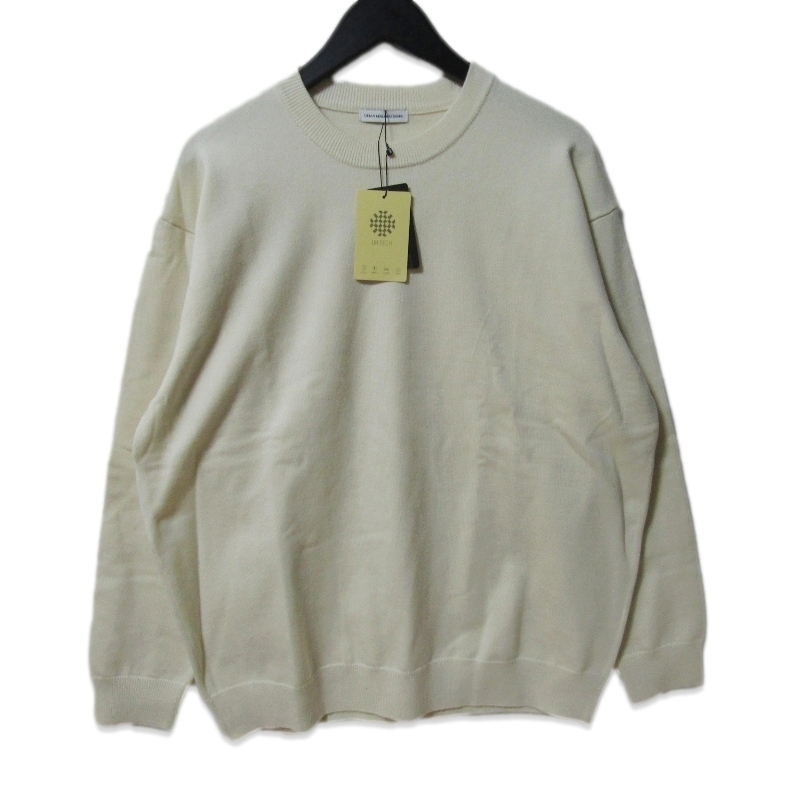未使用 URBAN RESEACH DOORS アーバンリサーチドアーズ 長袖ニット DRA7-12H707 UR TECH 200日ニット オフホワイト L 27114648