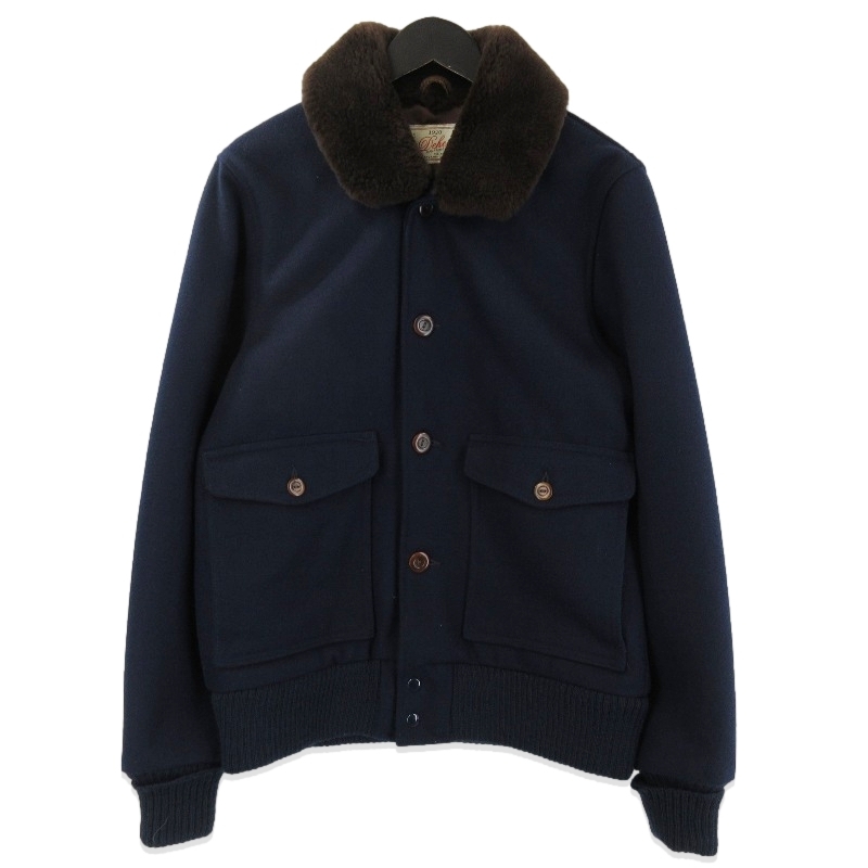DEHEN ディーエン ウィンストンジャケット USA製 WINSTON JACKET 襟ボア ウール メルトン ダークネイビー M 71016569