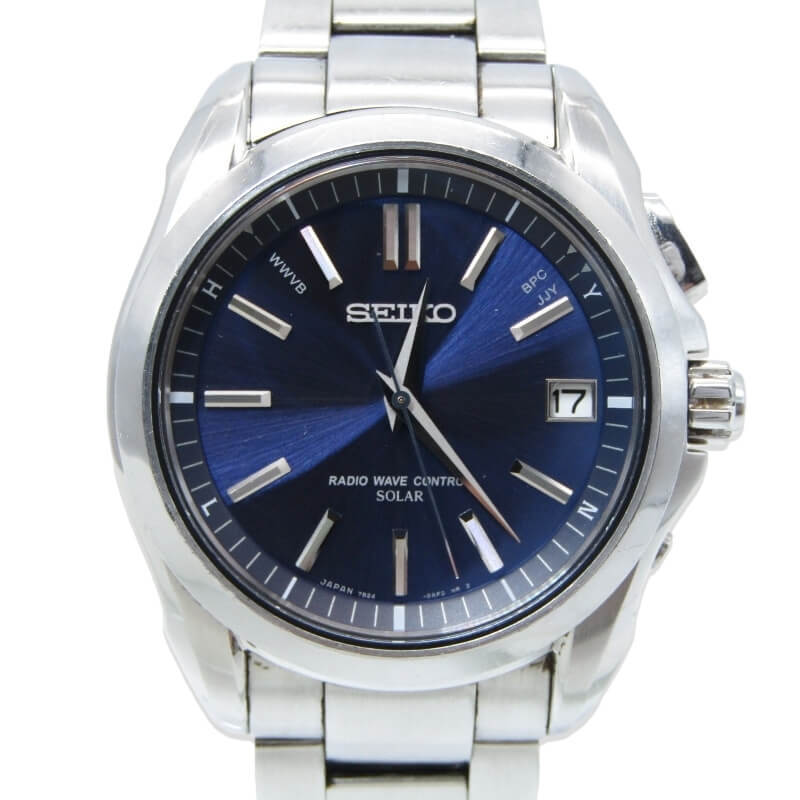 SEIKO セイコー BRIGHTZ SAGZ049 7B24-0AK0 ソーラー電波 本体のみ ブライツ SS ネイビー 28013273