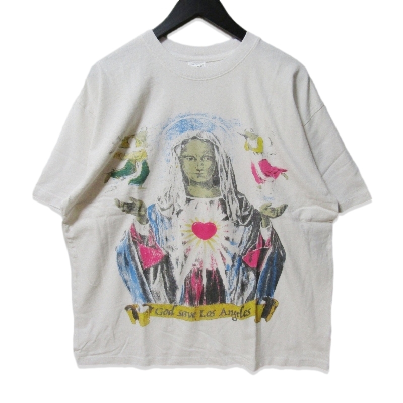 未使用 Basketcase バスケットケース RELIEF t-shirt 半袖Tシャツ マリア グラフィックプリント USA製 ホワイト 白 L 27114693