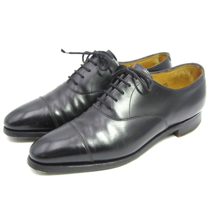 JOHN LOBB ジョンロブ UK5.5E ストレートチップ CITY II カーフ シティ2 キャップトゥ レザーソール 牛革 内羽根 ブラック 黒 35005862