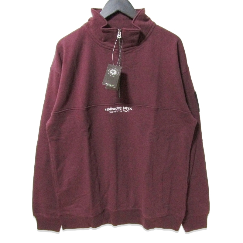 未使用 BACK CHANNEL バックチャンネル ハーフジップスウェット raidback fabric HALF ZIP SWEAT バーガンディ XL 27114675