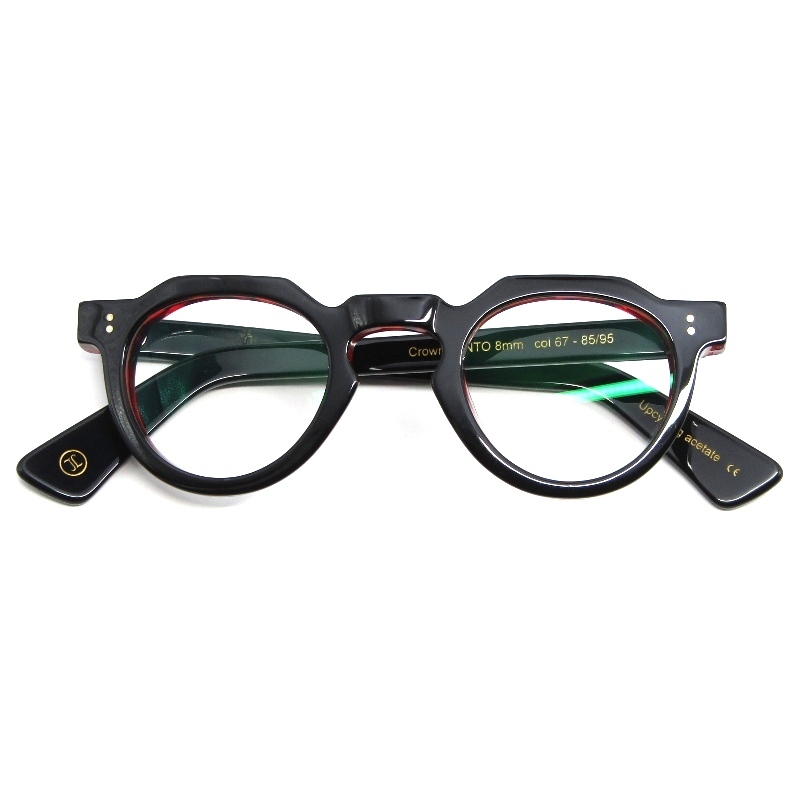 Lesca LUNETIER レスカ ルネティエ メガネフレーム CROWN PANTO 8mm UPCYCLING ACETATE フランス製 67 ブラック/デミ/レッド 61006390