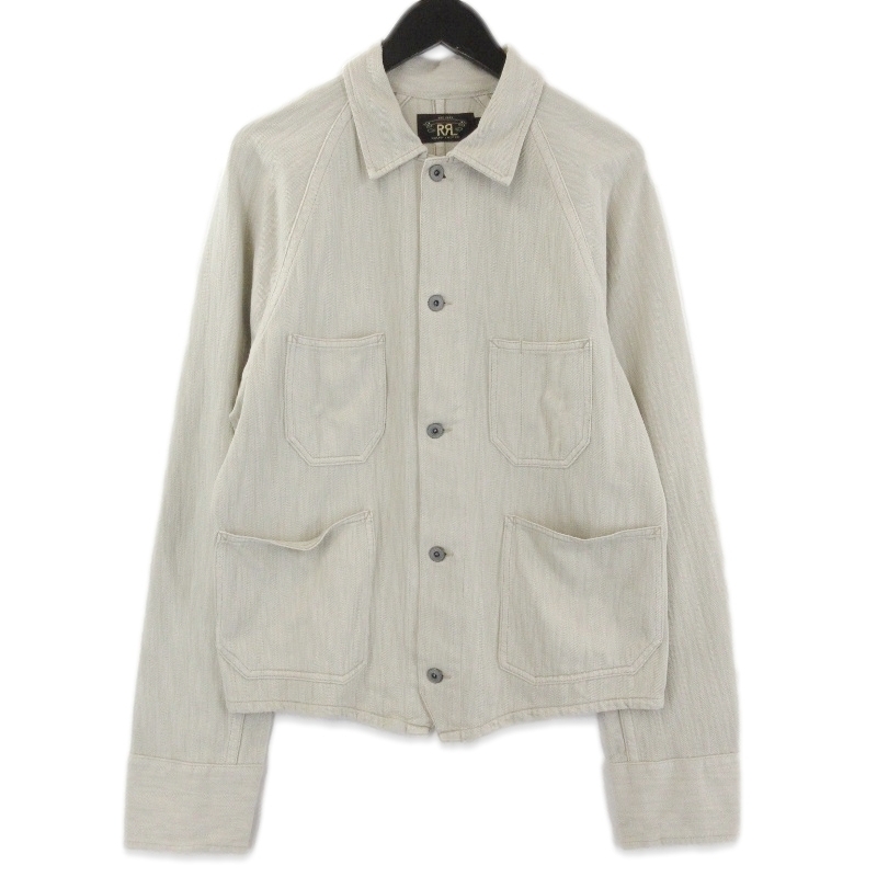 美品 RRL ダブルアールエル ヘリンボーンツイルジャケット 25SS 782959795001 カバーオール ナチュラル M 71016629