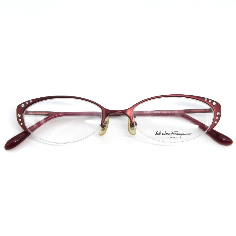 美品 Salvatore Ferragamo サルヴァトーレ フェラガモ メガネフレーム 1623TB 日本製 700S マットバーガンディ 61006406