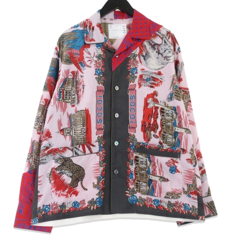 sacai サカイ Archive Print Mix Shirt 21-02470M 21SS 長袖シャツ アーカイブ プリント ミックス マルチカラー 1 99001709
