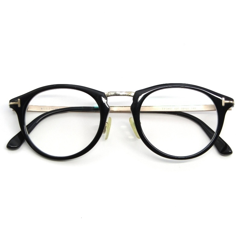 TOM FORD トムフォード メガネフレーム TF5467 度入り イタリア製 ボストン コンビ 001 ブラック/ゴールド 61006399