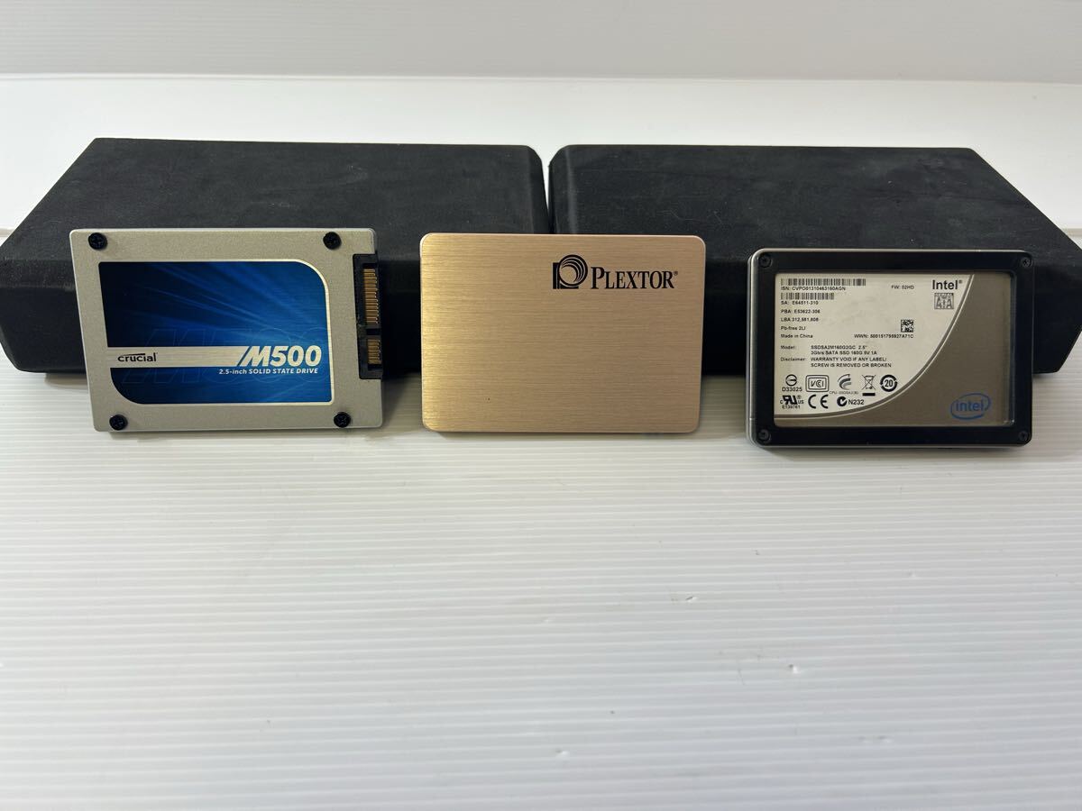 SSD 3台セット Crucial M500 480GB / Plextor / Intel SATA 2.5インチ まとめ売り 完動品