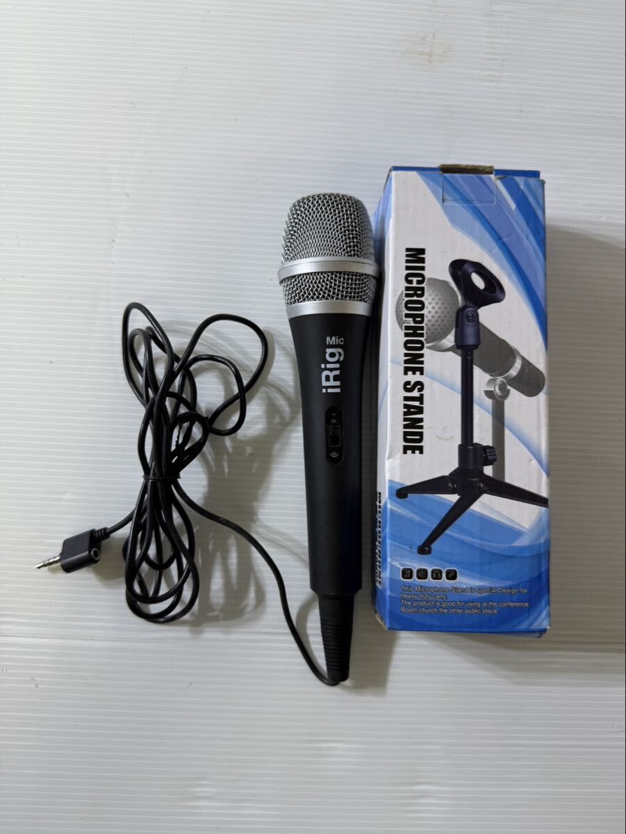 iRig Mic ハンドマイク 有線マイク マイクスタンド付き 3.5mm端子 カラオケ 配信 録音 動作未確認