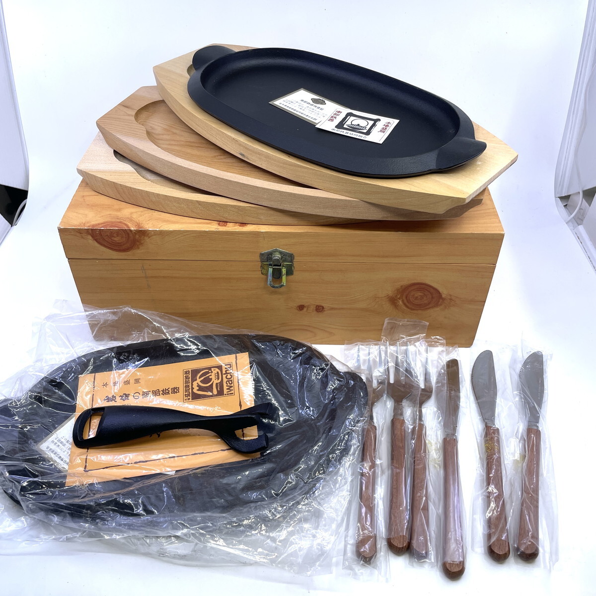 南部鉄器 本場盛岡 ステーキ皿　プレート 3枚セット 送料無料(Y0802_7)