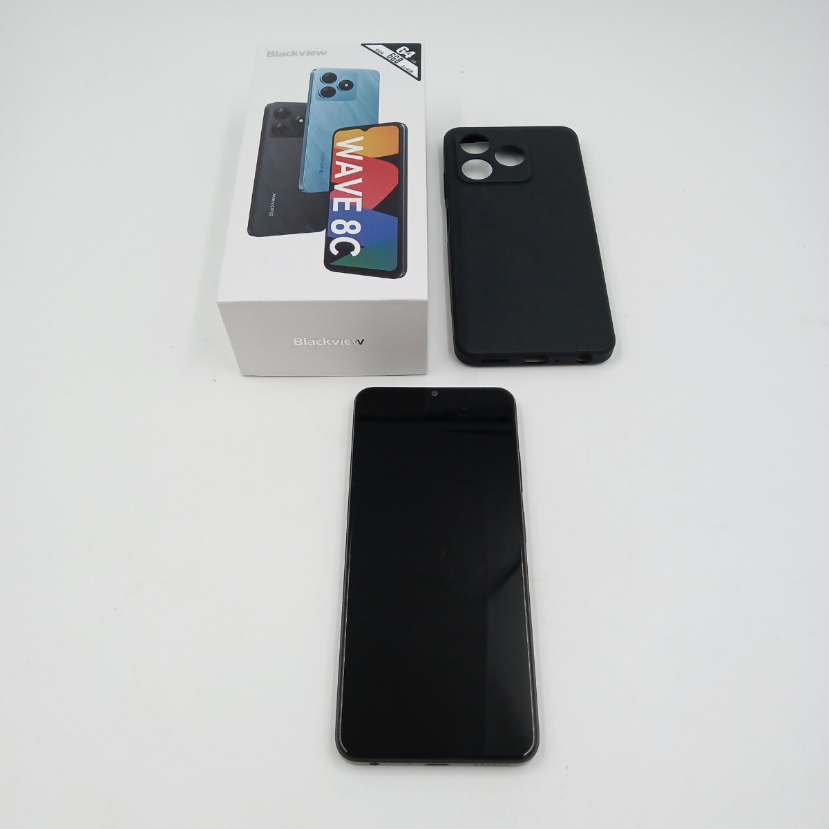 B Black view WAVE 8C スマートフォン ブラック SIMフリー 64ギガ 64GB アンドロイド Android 352650572375042 シリコンケース・箱付き