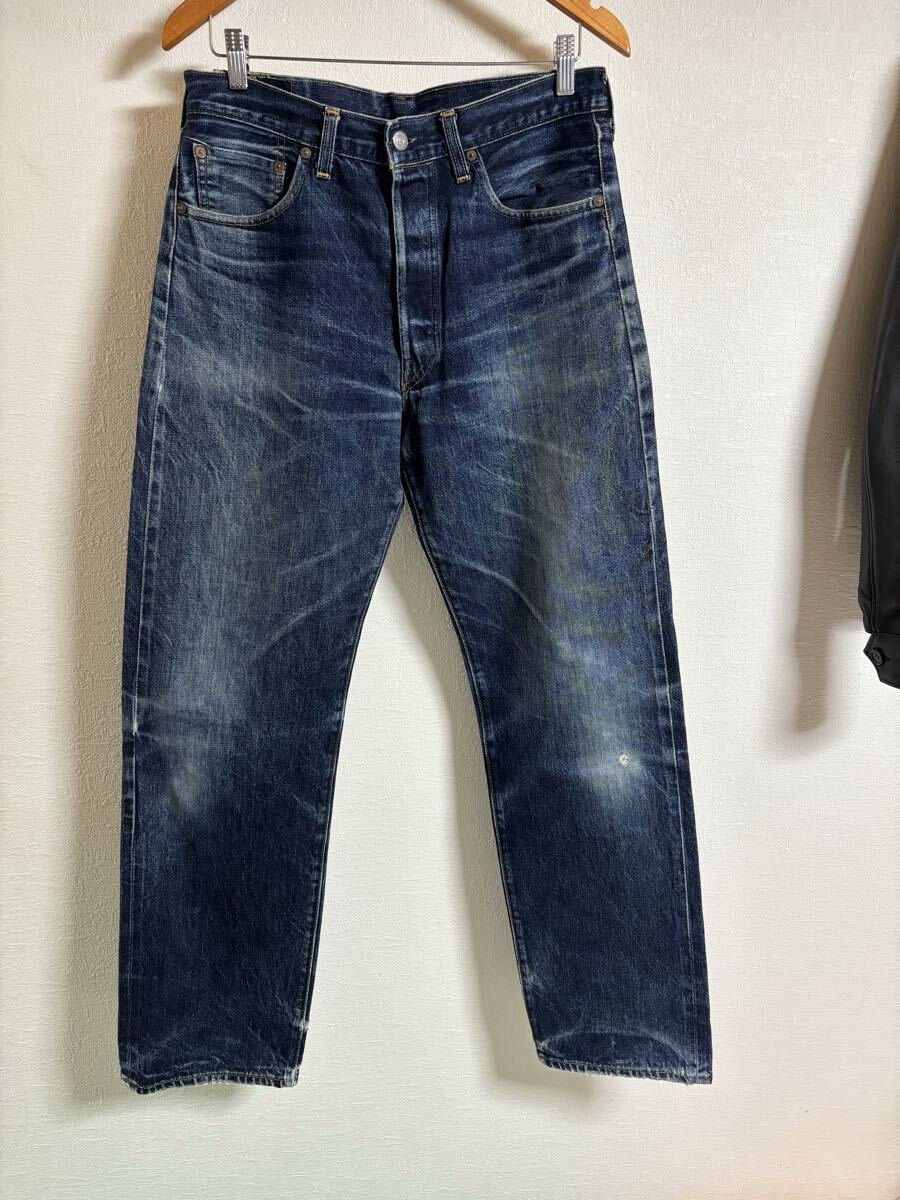 美色 W34 バレンシア製　1955 55501 501XX リーバイス USA製 デニムパンツ　赤耳　BIGE