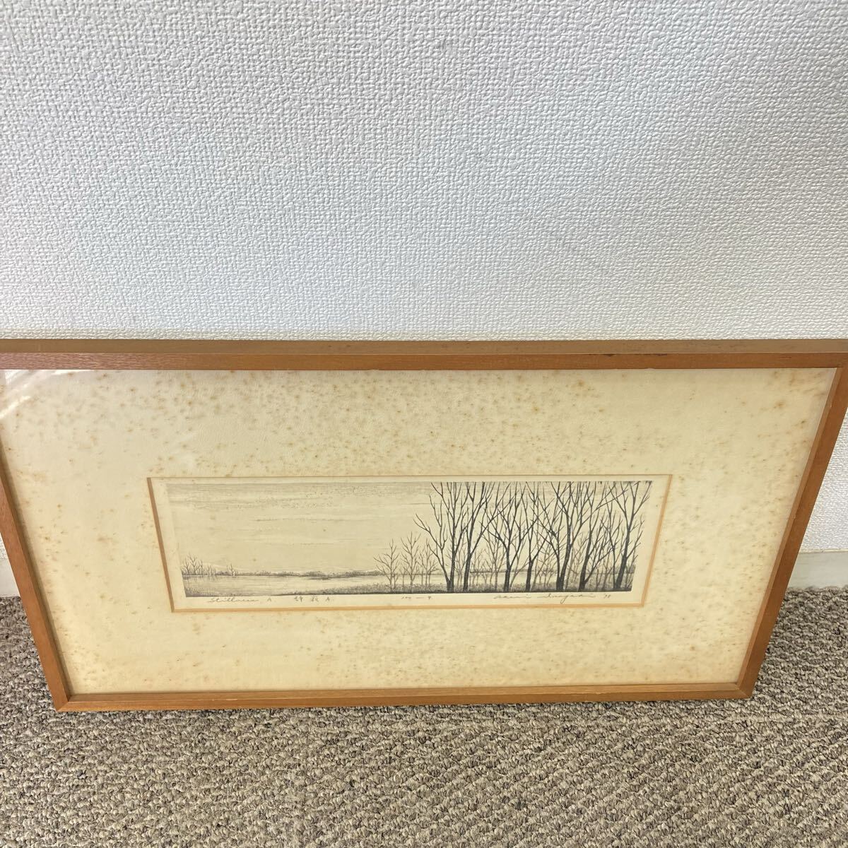TA★保管品 版画 稲垣朱実 エッチング 銅版画 Stillness A 静寂 A 日本作家 美術品