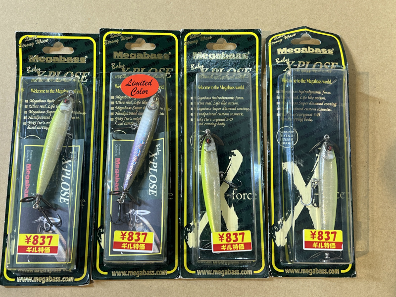 未使用品 Megabass メガバス Baby X-PLOSE ルアー 4点おまとめセット バス プロップベイト スイッシャー 現状渡し