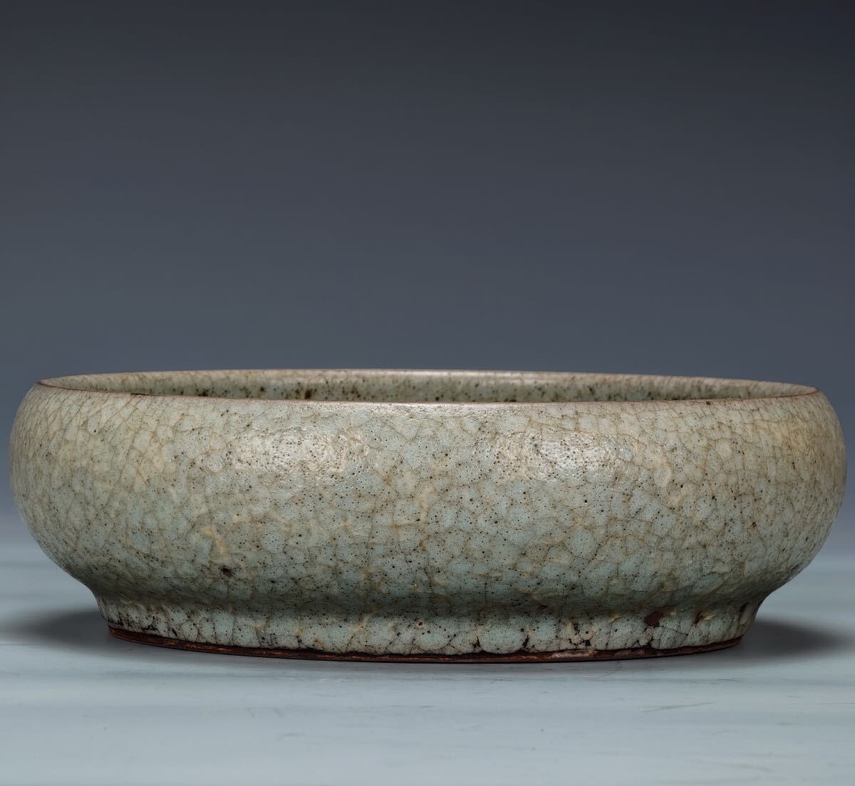 【萬古】中国古美術 宋時代 官窯 筆洗 時代物 古玩 骨董品 唐物 時代物 当時物 置物 茶道具 茶器 w022