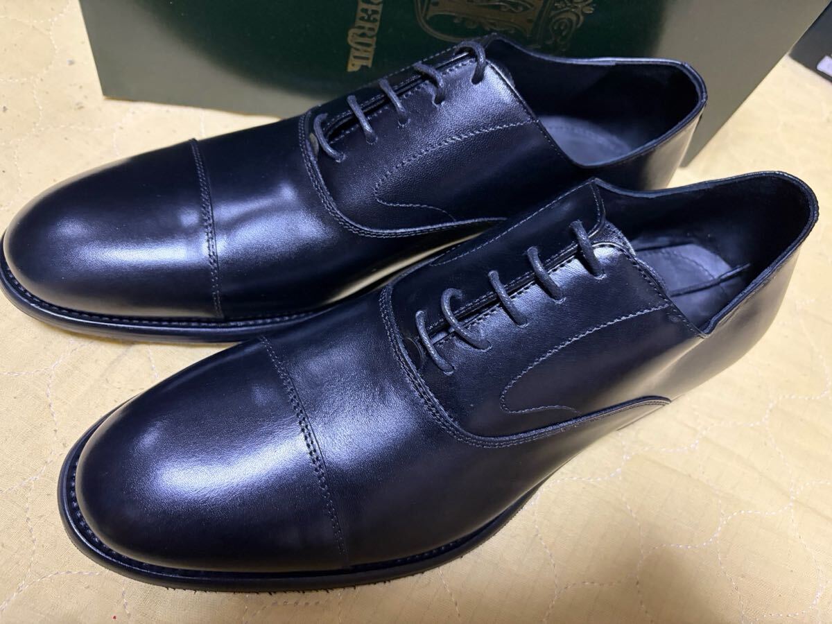 新品　未使用　イタリア製　カルツォレリアトスカーナ　サンプル品　 ビジネスシューズ ストレートチップ 42 黒